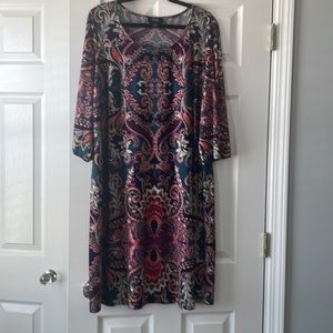 MSK women 3x polyester dress 34 sleeve